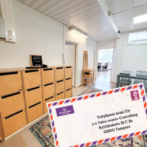 Teho-osasto Coworking, postilokero kirjepostin vastaanottamiseen